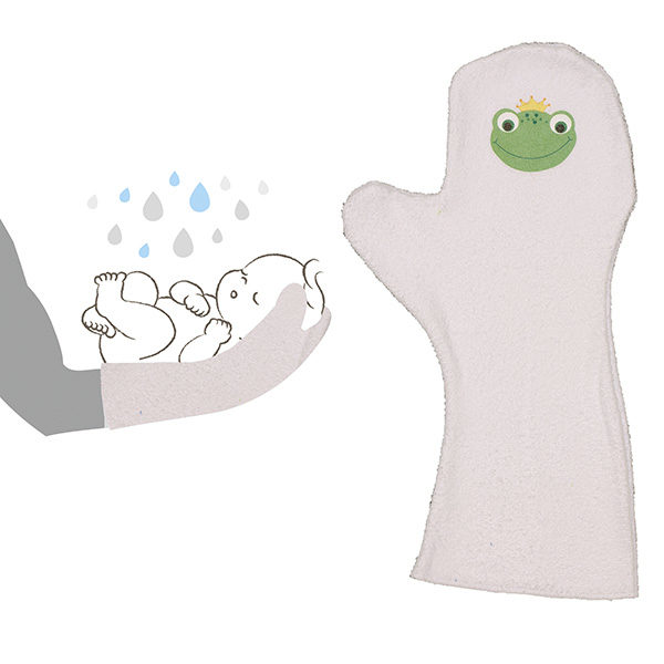 Πετσετέ Γάντι Χειρός Αντιολισθητικό Μωρού Λευκό