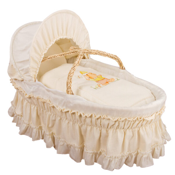 Καλαθούνα Motherbaby Πικέ Μπεζ Απόχη 0-6 μηνών