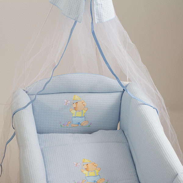 Προίκα Μωρού για Λίκνο Motherbaby Πικέ Απόχη Σιελ