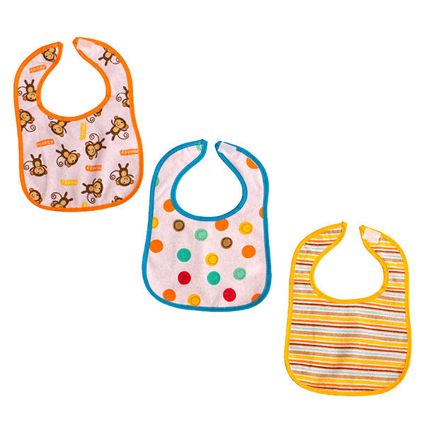 Σαλιάρες Μωρού Αδιάβροχες Mother baby Little Monkey 3 τμχ