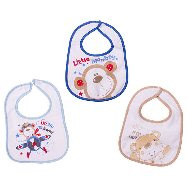 Σαλιάρες Mωρού Αδιάβροχες Mother baby Animals Blue 3τεμ