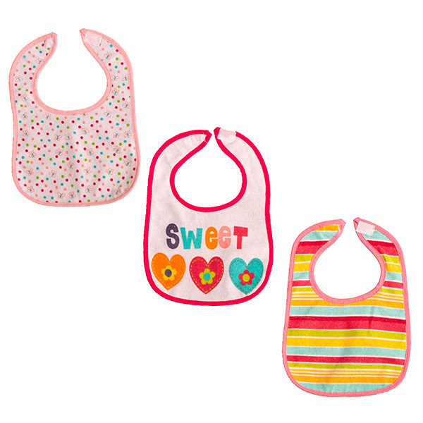 Σαλιάρες Μωρού Αδιάβροχες Mother baby Sweet 3τεμ