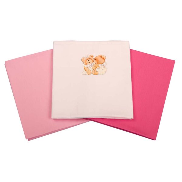 Πάνες Αγκαλιάς Βαμβακερές Ροζ Φούξια Λευκό Brownies Σετ 3 τεμ