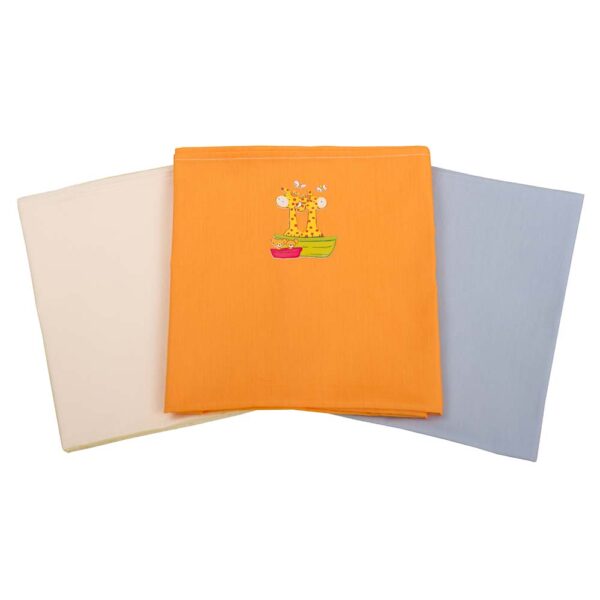 Πάνες Αγκαλιάς Βαμβακερές Σιελ Μπέζ Πορτοκαλί Καμηλοπάρδαλη Σετ 3 τεμ