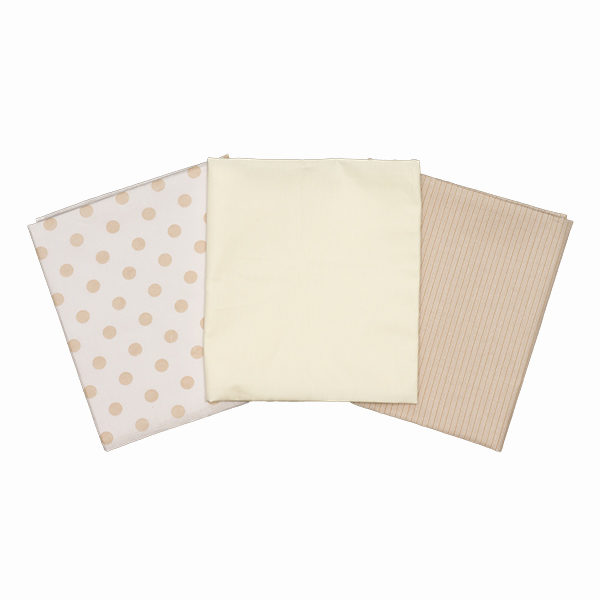 Πάνες Αγκαλιάς Βαμβακερές Λευκό με Μπεζ Πουά Ριγέ Σετ 3 τεμ