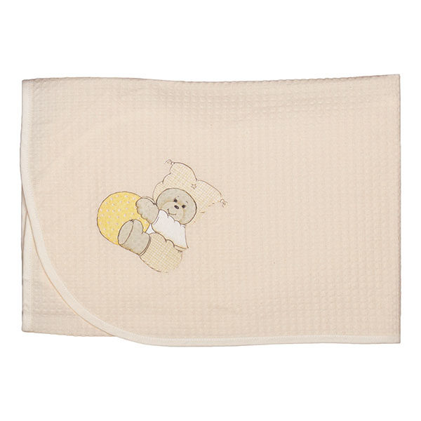 Πικέ Βαμβακερή Κουβέρτα με Σχέδιο Αρλεκίνος Μπεζ