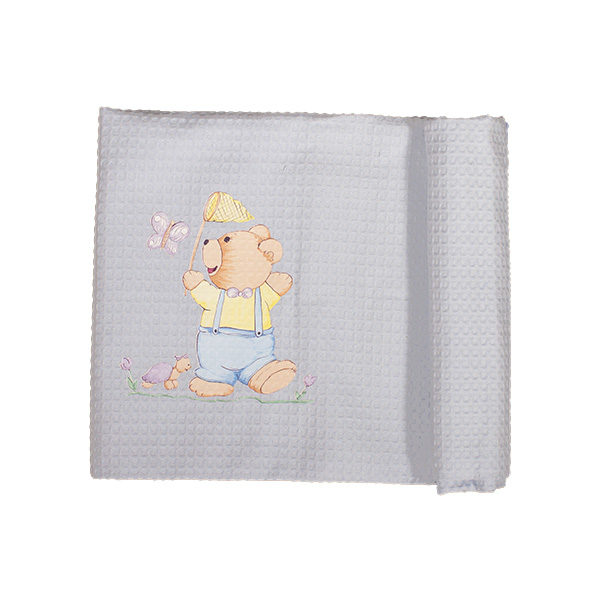 Πικέ Βαμβακερή Κουβέρτα Σιελ με Σχέδιο Απόχη