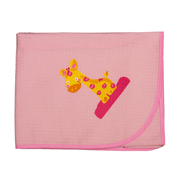 Πικέ Βαμβακερή Κουβέρτα με Σχέδιο Jungle Ροζ