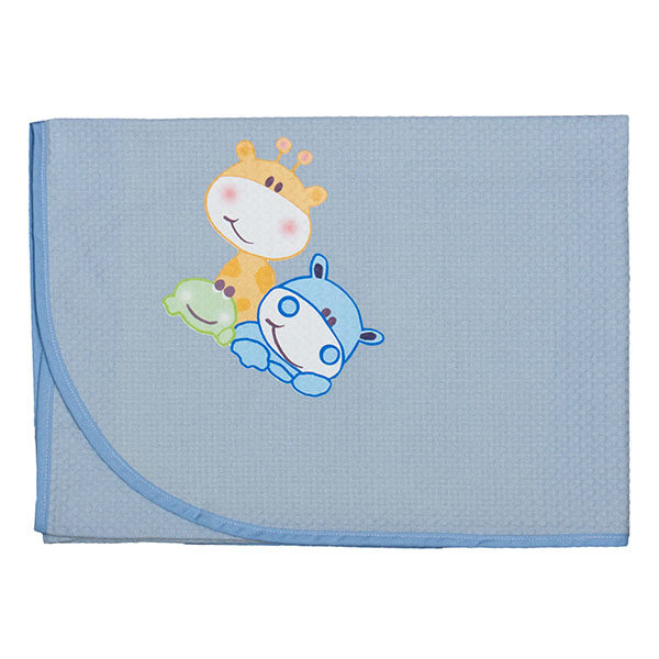 Πικέ Βαμβακερή Κουβέρτα με Σχέδιο Ζοο Σιελ