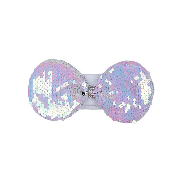 Κορδέλα Μαλλιών Φιόγκος Παγιέτα Λευκό Bebe 6+