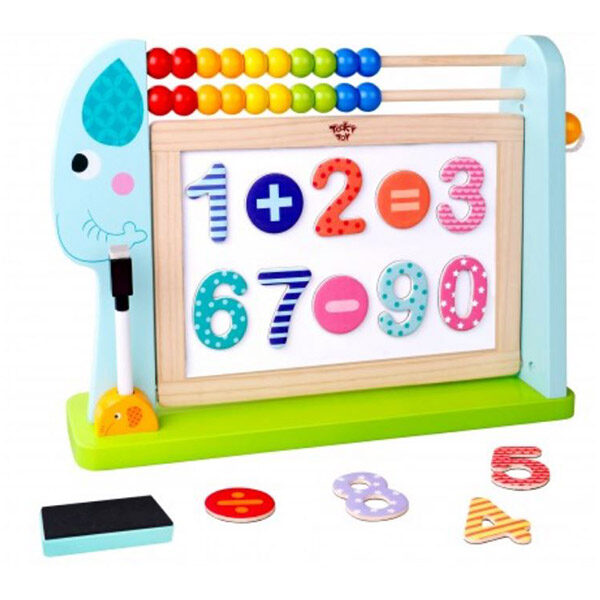 Ξύλινος Αναστρέψιμος Πίνακας-Άβακας σε σχήμα Ελέφαντα Tooky Toy TKF008 3ετών+
