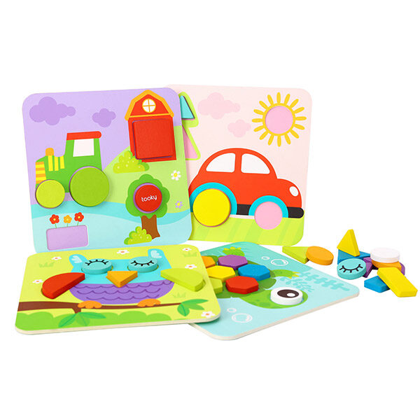 Ξύλινο Πάζλ 4σε1 Tooky Toy TL396 (34pcs) 18μηνών+