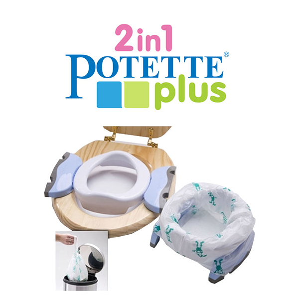 Potette Plus 2 σε 1 Γιο Γιο Ταξιδίου και Εκπαιδευτικό Κάθισμα Τουαλέτας  Λευκό-Γκρι | Mother Baby