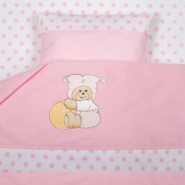 Σετ Σεντόνια Κούνιας, Αρλεκίνος Ροζ 3 τεμ.