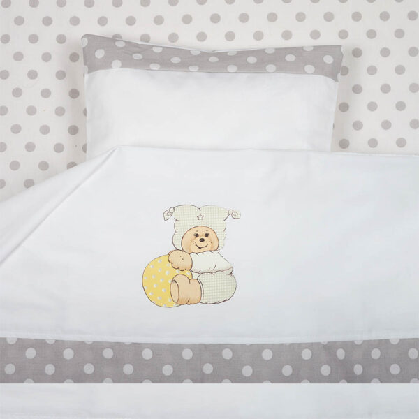 Σετ Σεντόνια Κούνιας One Size Αρλεκίνος Γκρι 3τεμ