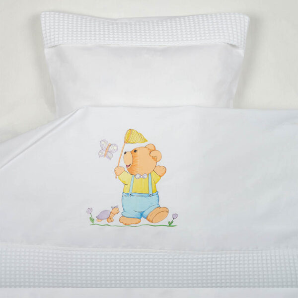 Σετ Σεντόνια Κούνιας Βαμβακερά Πικέ Λευκό 3 τεμ.