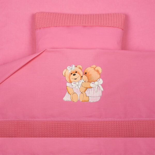 Σετ Σεντόνια Κούνιας Βαμβακέρα Brownies Φούξια 3τεμ.