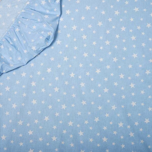 Κατωσέντονο Βαμβακερό με Λάστιχο Αστεράκια Μπλε