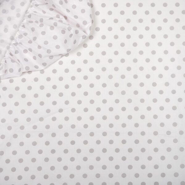 Κατωσέντονο Βαμβακερό με Λάστιχο Πουά Γκρι