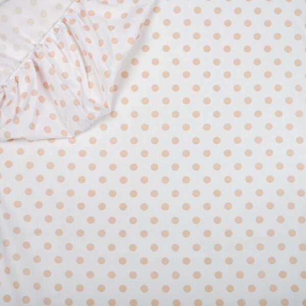 Κατωσέντονο Βαμβακερό με Λάστιχο Πουά Μπεζ