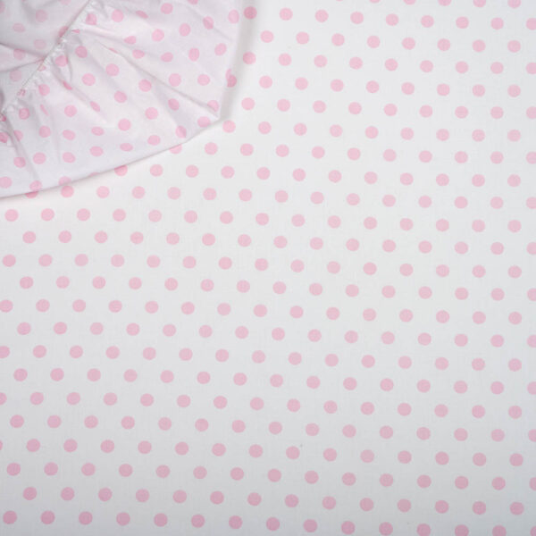 Κατωσέντονο Βαμβακερό με Λάστιχο Πουά Ροζ