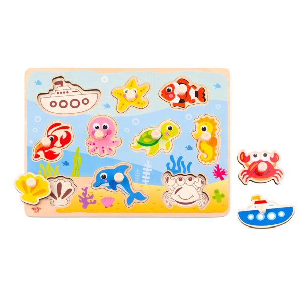 Ξύλινο Παζλ Θάλασσα Tooky Toy TΥ856 18μηνών+ (11τεμ)