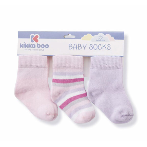 Καλτσάκια Kikkaboo Stripes Purple Σετ 3τεμ. 6-12 μηνών