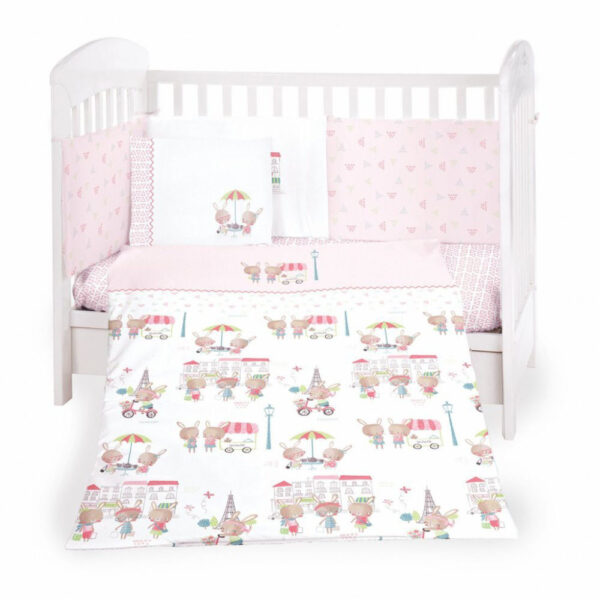 Σετ Προίκας Kikkaboo 6τμχ 60/120 με Κέντημα Day In Paris