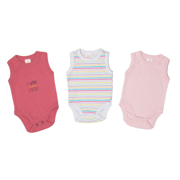 Ζιπουνάκια Βαμβακερά Ροζ Ριγέ 3τμχ (χμ)