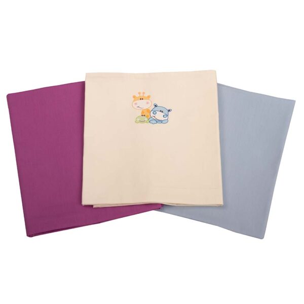 Πάνες Αγκαλιάς Βαμβακερές 3τμχ Πορτοκαλί/Zoo Μπέζ/Σιέλ