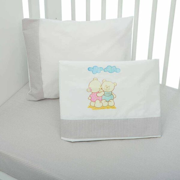 Σετ Σεντόνια Κούνιας, Διδυμάκια Γκρι 3 τεμ.