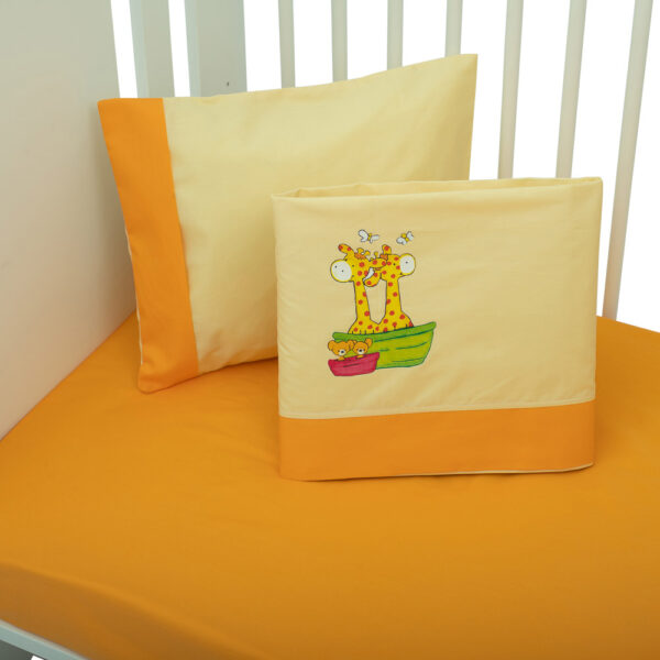 Σετ Σεντόνια Κούνιας, Καμηλοπάρδαλη Πορτοκαλί 3 τεμ.