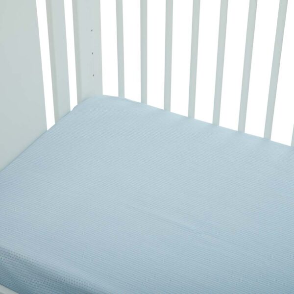 Κατωσέντονο Βαμβακερό με Λάστιχο Ριγέ Σιέλ 74x140εκ.