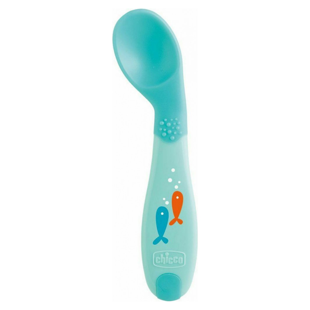 Κουτάλι Σιλικόνης Αρχής Chicco Baby's First Spoon Blue 8m+ | Mother Baby