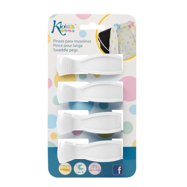 Κλιπ Πολλαπλών Χρήσεων Kiokids 4 τεμ. Λευκό