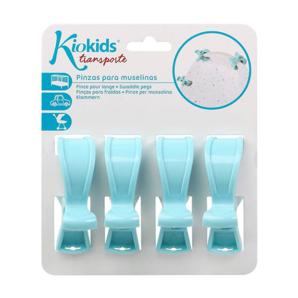 Κλιπ Πολλαπλών Χρήσεων Kiokids 4 τεμ. Σιέλ