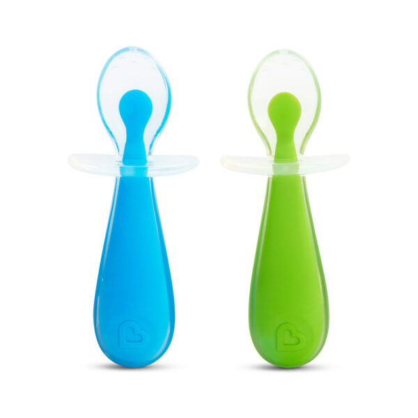 Εκπαιδευτικά Κουταλάκια Munchkin Gentle Silicone Spoons Σετ 2τεμ. Μπλε/Πράσινο 6m+