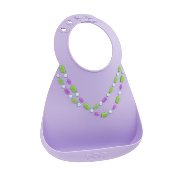 Σαλιάρα Σιλικόνης Make My Day Lilac Jewels
