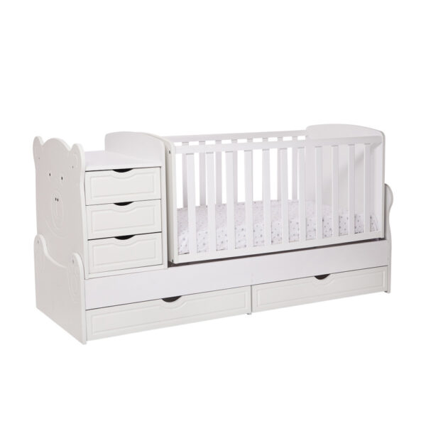 Πολυμoρφικό Κουνιστό Κρεβάτι 3σε1 Motherbaby BEAR Λευκό 0-10 ετών