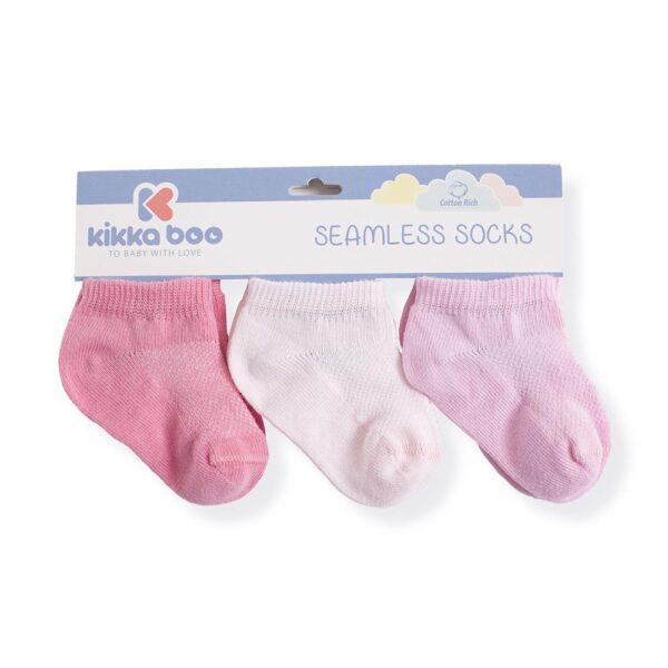 Καλτσάκια Kikkaboo Solid Pink Σετ 3τεμ. 1-2ετών