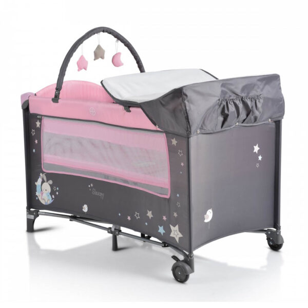 Παρκοκρέβατο Moni Cangaroo Sleepy Pink