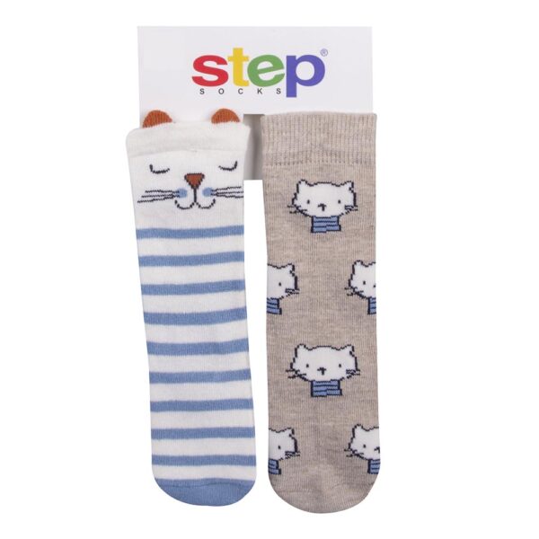 Καλτσάκια Μέχρι το Γόνατο για Αγόρι Step Blue Cat 2τεμ.