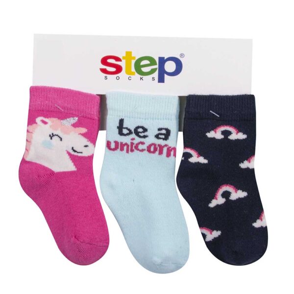 Καλτσάκια για Κορίτσι Step Be a Unicorn 3τεμ.