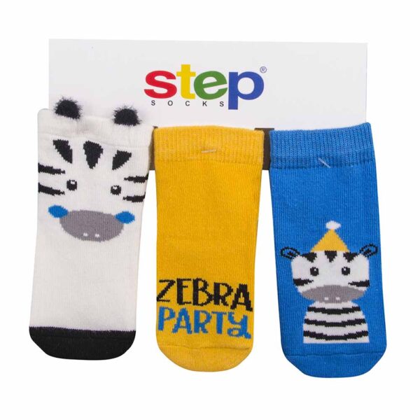 Καλτσάκια για Αγόρι Step Zebra Party  3τεμ.