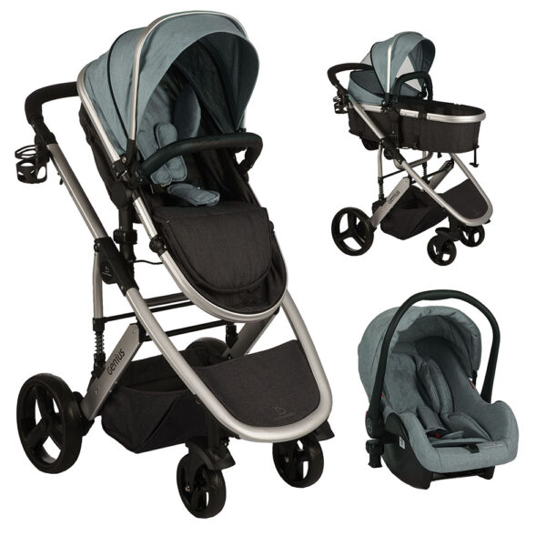 Καρότσι Mother Baby Genius 2 σε1 Mint 0-20kg+ Κάθισμα Αυτ/του 0-13 kg