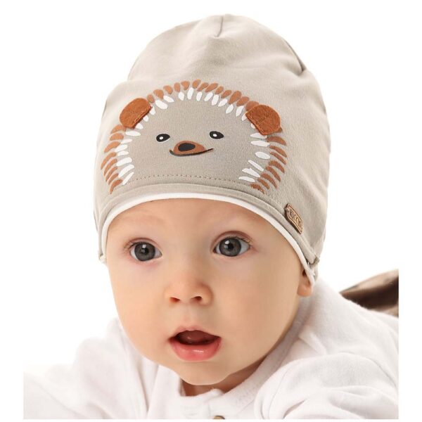 Βρεφικό Σκουφάκι Motherbaby Βαμβακερό Σκατζόχοιρος Μπεζ