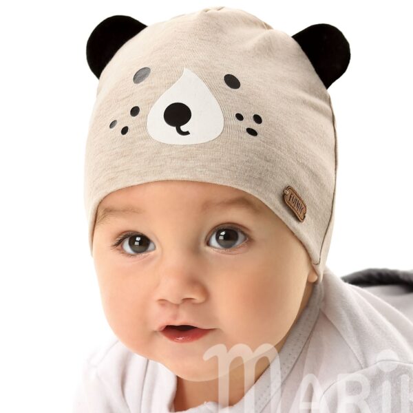Βρεφικό Σκουφάκι Βαμβακερό Motherbaby Funny Bear Μπεζ