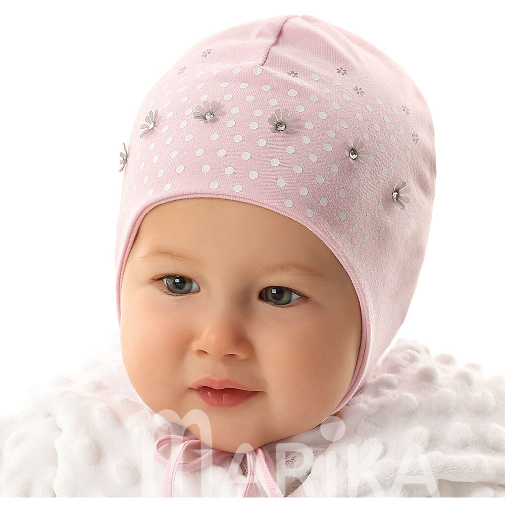 Βρεφικό Σκουφάκι Βαμβακερό Pink Flowers | Mother Baby