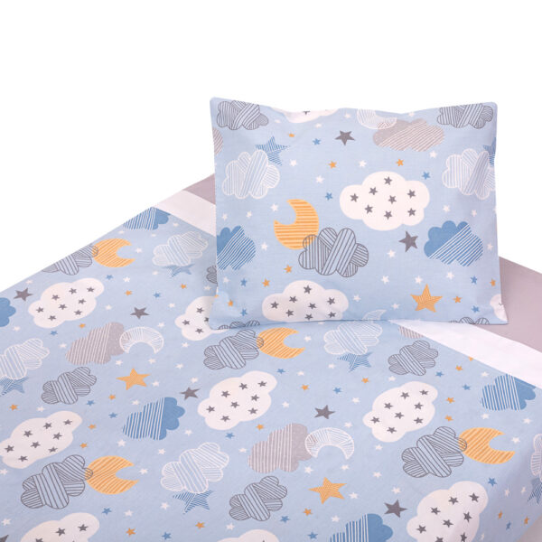 Σετ Σεντόνια Κούνιας Βαμβακερά Cloud Σιέλ 3τεμ. 74x140εκ.