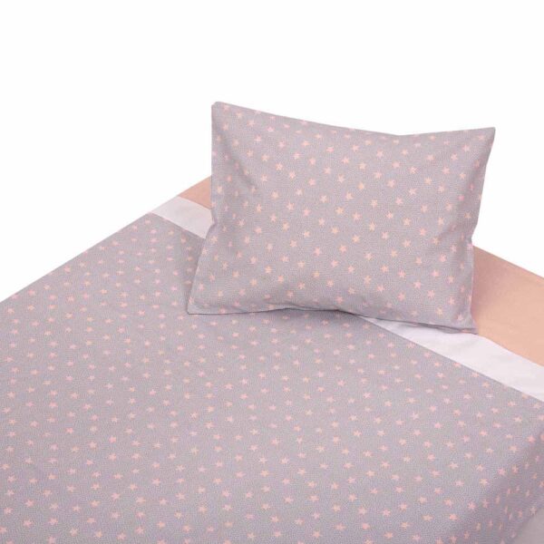 Σετ Σεντόνια Κούνιας Βαμβακερά Little Coral Stars 3τεμ. 74x140εκ.